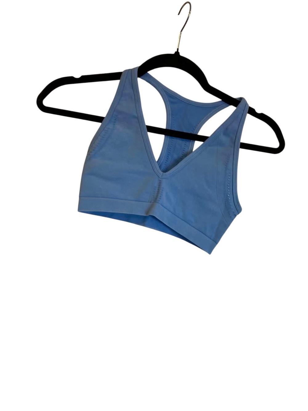 NWT Vuori Pointelle Seamless V-Neck Bra OASIS BLUE Size Small